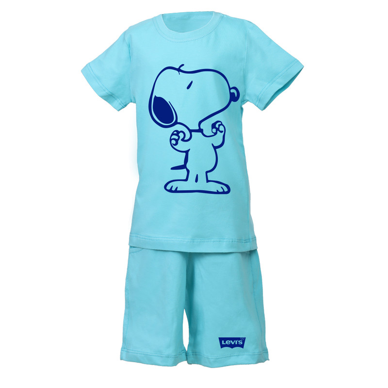 ست تی شرت و شلوارک پسرانه مدل اسنوپی کد snopy-b-3