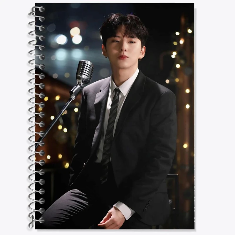 دفتر زبان 50 برگ خندالو مدل سه خط طرح کیهیون گروه مانستا اکس MONSTA X کد 12267