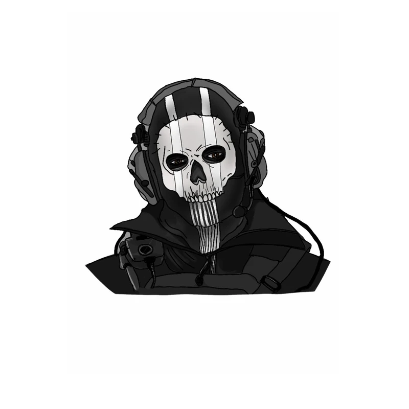 استیکر لپ تاپ و موبایل مدل بازی طرح کال اف دیوتی گوست Call of Duty Ghost کد 3745