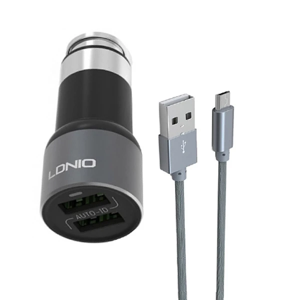 شارژر فندکی الدینیو مدل C403 به همراه کابل تبدیل microUSB