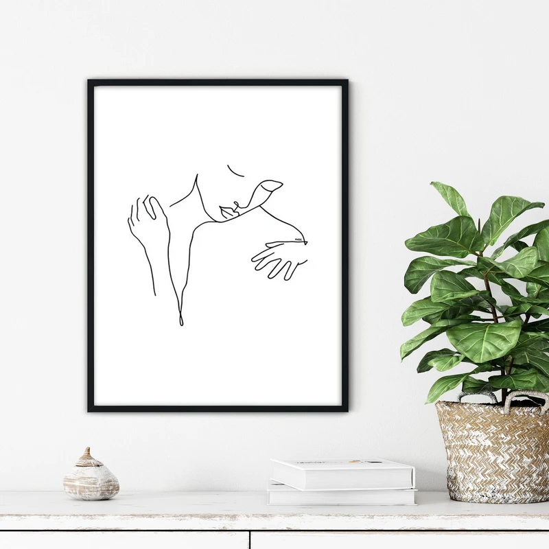 تابلو آتریسا طرح لاین آرت مدرن مدل ATFL134 فریم مشکی