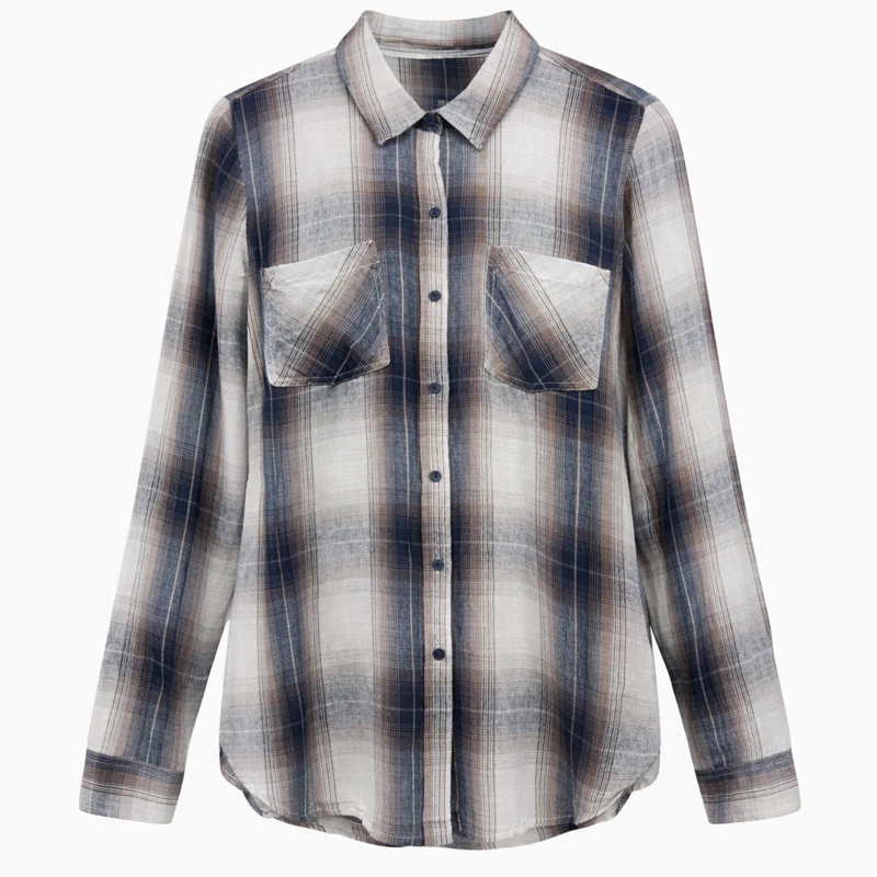 شومیز آستین بلند یقه برگردان زنانه مدل 1083