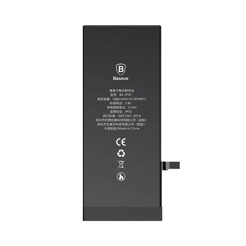 باتری موبایل باسئوس مدل ACCB-AIP5S ظرفیت 1560 میلی آمپر ساعت مناسب برای گوشی موبایل اپل iPhone 5S