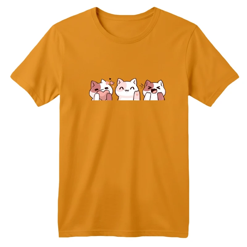 تی‌شرت آستین کوتاه لانگ بچگانه مدل سه گربه