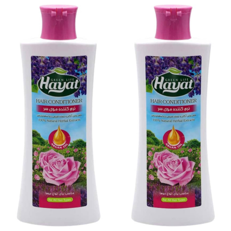 نرم کننده مو حیات مدل رز و اسطوخودوس حجم 300 میلی لیتر بسته 2 عددی