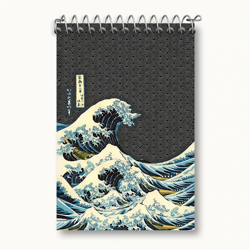 دفتر یادداشت 50 برگ خندالو مدل نقاشی موج عظیم کاناگاوا کد F1036