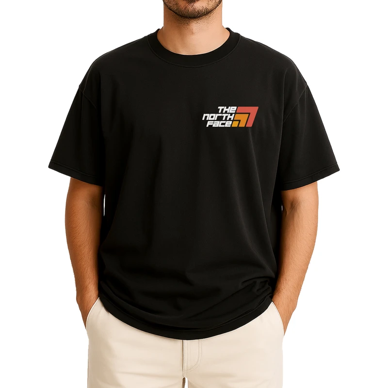 تی‌شرت اورسایز آستین کوتاه مردانه باهرپوش شرق مدل ساده اسپرت کلاسیک z480