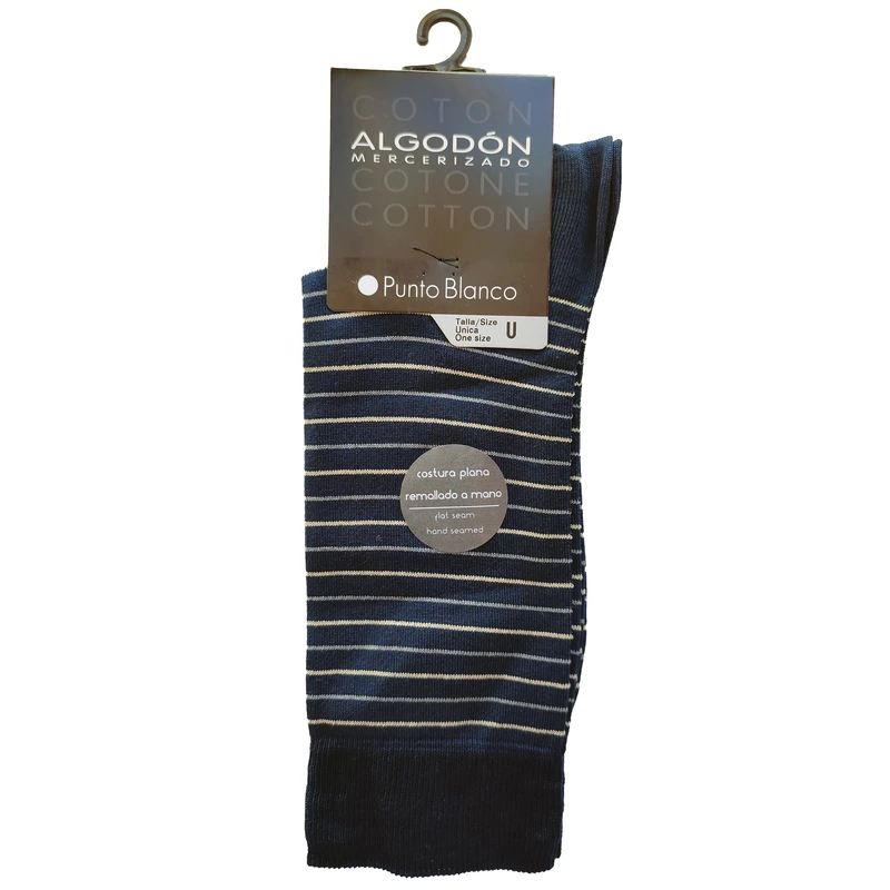 جوراب مردانه پونتو بلانکو مدل کتان مرسرایزد فلت 100-10-74700