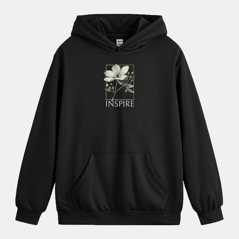 هودی زنانه باهرپوش شرق مدل انگیزشی گل الهام بخش z438