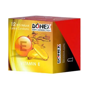 کاندوم بونکس مدل ویتامین ای  بسته 12 عددی