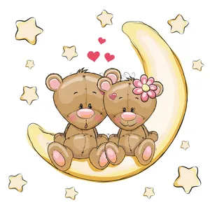 استیکر دیواری کودک تُکتم مدل moon stars کد 01