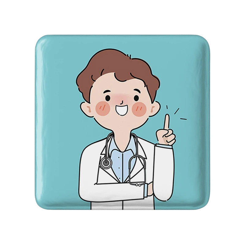 مگنت خندالو طرح پزشک و پرستار مدل مربعی کد 31024