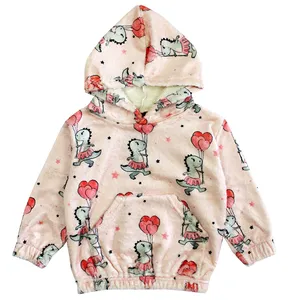 هودی دخترانه مدل دینو رنگ صورتی