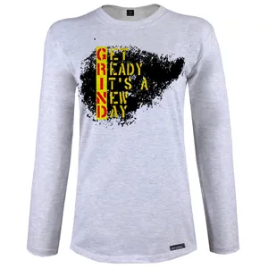 تی شرت آستین بلند زنانه 27 مدل Yellow Text کد MH609