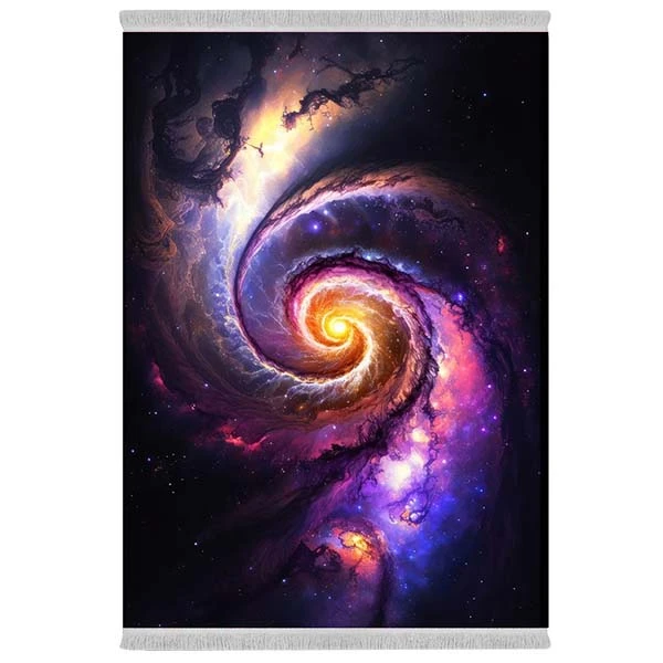 فرش پارچه‌ای دفه مدل فرشینه شانل مخمل طرح فانتزی کد 7257