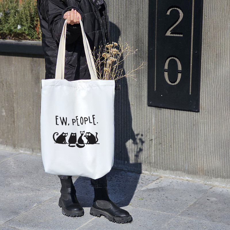 ساک خرید پارچه ای خندالو طرح گربه ها مدل توت بگ کد 6630