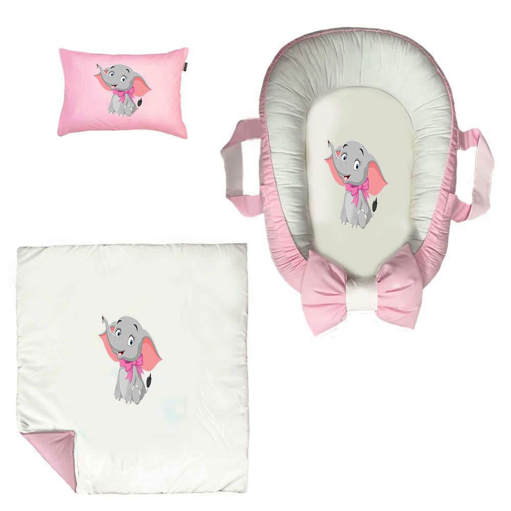 سرویس خواب سه تکه نوزاد ناریکو مدل گارد محافظ دار طرح فیل کد 0126