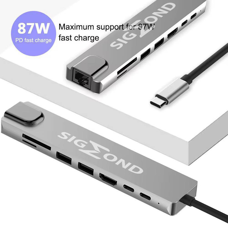 هاب 8 پورت USB-C سیگموند مدل SG-4K-8