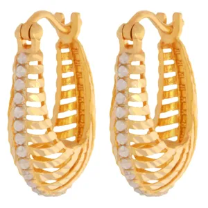 گوشواره طلا 18 عیار زنانه طلای مستجابی مدل کشکولی کد 68