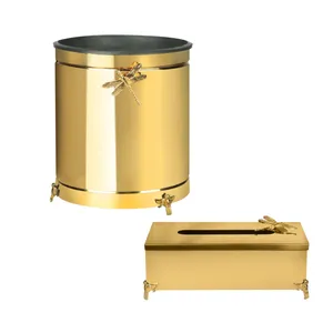 ست سطل و جا دستمالی کد B8044-G بسته دو عددی 