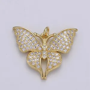 آویز گردنبند طلا 18 عیار زنانه قیراط طرح پروانه کد GH2657