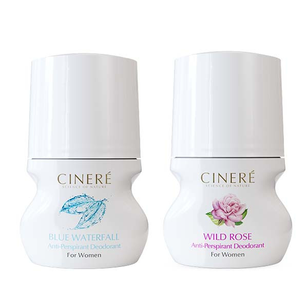 رول ضد تعریق زنانه سینره مدل Blue waterfall Wild Rose حجم 50 میلی لیتر مجموعه 2 عددی