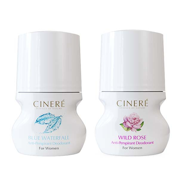 رول ضد تعریق زنانه سینره مدل Blue waterfall Wild Rose حجم 50 میلی لیتر مجموعه 2 عددی