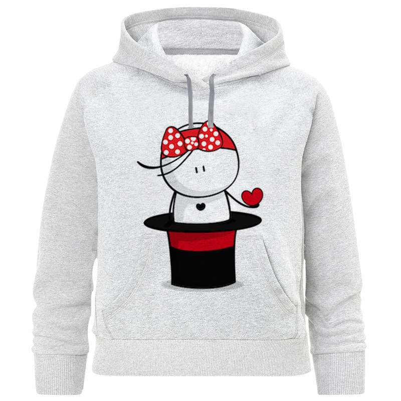 هودی دخترانه مدل آدمک و کلاه F1007