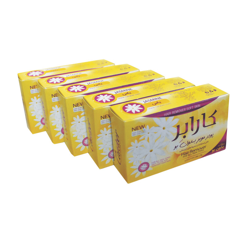 پودر موبر کارابر مدل یاس وزن 80 گرم مجموعه 5 عددی