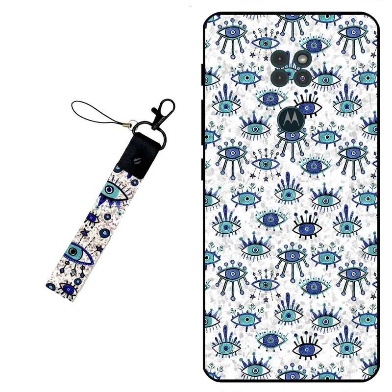 کاور مگافون طرح چشم نظر مدل 6464 مناسب برای گوشی موبایل موتورولا Moto G9 / G9 Play به همراه بند