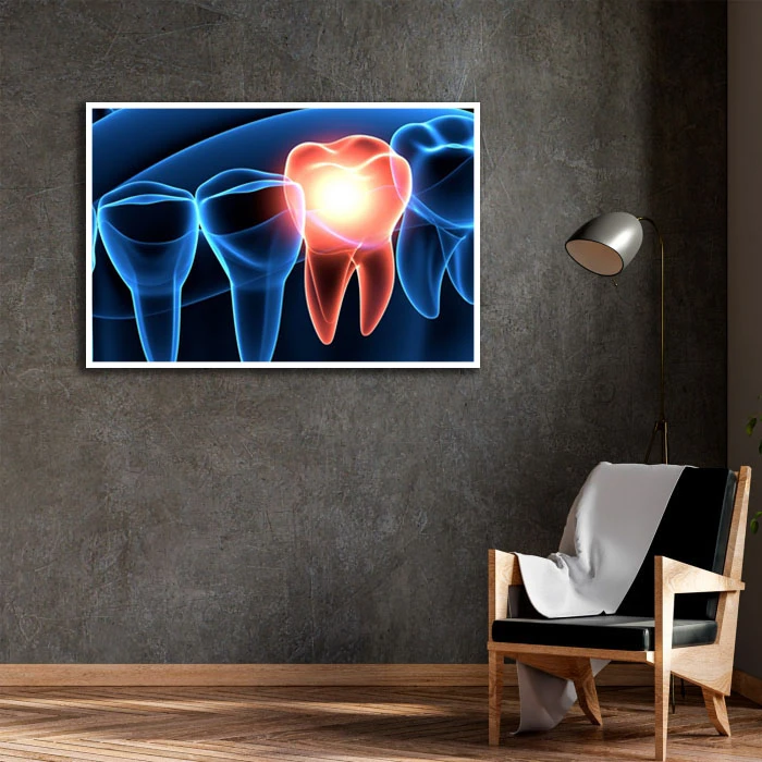 تابلو بکلیت طرح دندانپزشکی مدل W-D2204 فریم سفید