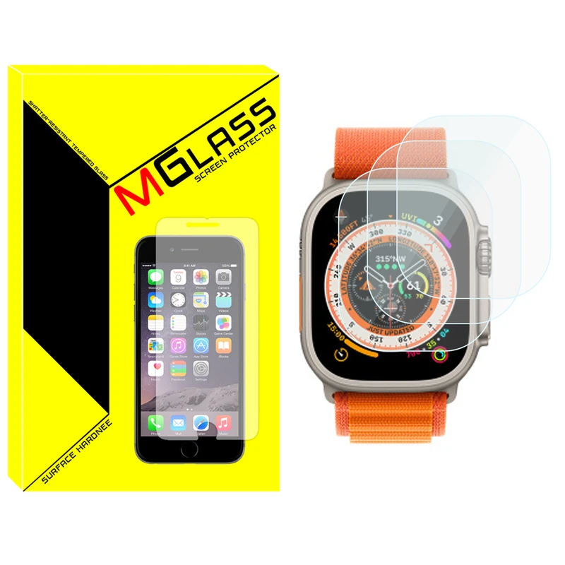 محافظ صفحه نمایش شیشه‌ای ام‌گلس مدل Glass-MG مناسب برای ساعت هوشمند ویرفیت BML Ultra max بسته سه عددی