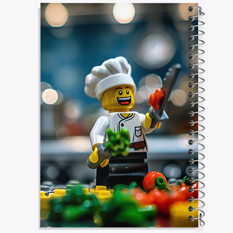 دفتر ژورنال نویسی 50 برگ خندالو مدل نقطه ای طرح لگو آشپز (Lego) کد F6548