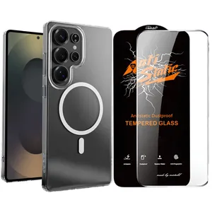 Kingdom Clear Anti Static cover suitable for Samsung Galaxy S25 Ultra with screen Protector