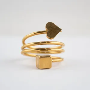 انگشتر زنانه مدل قلب و مربع