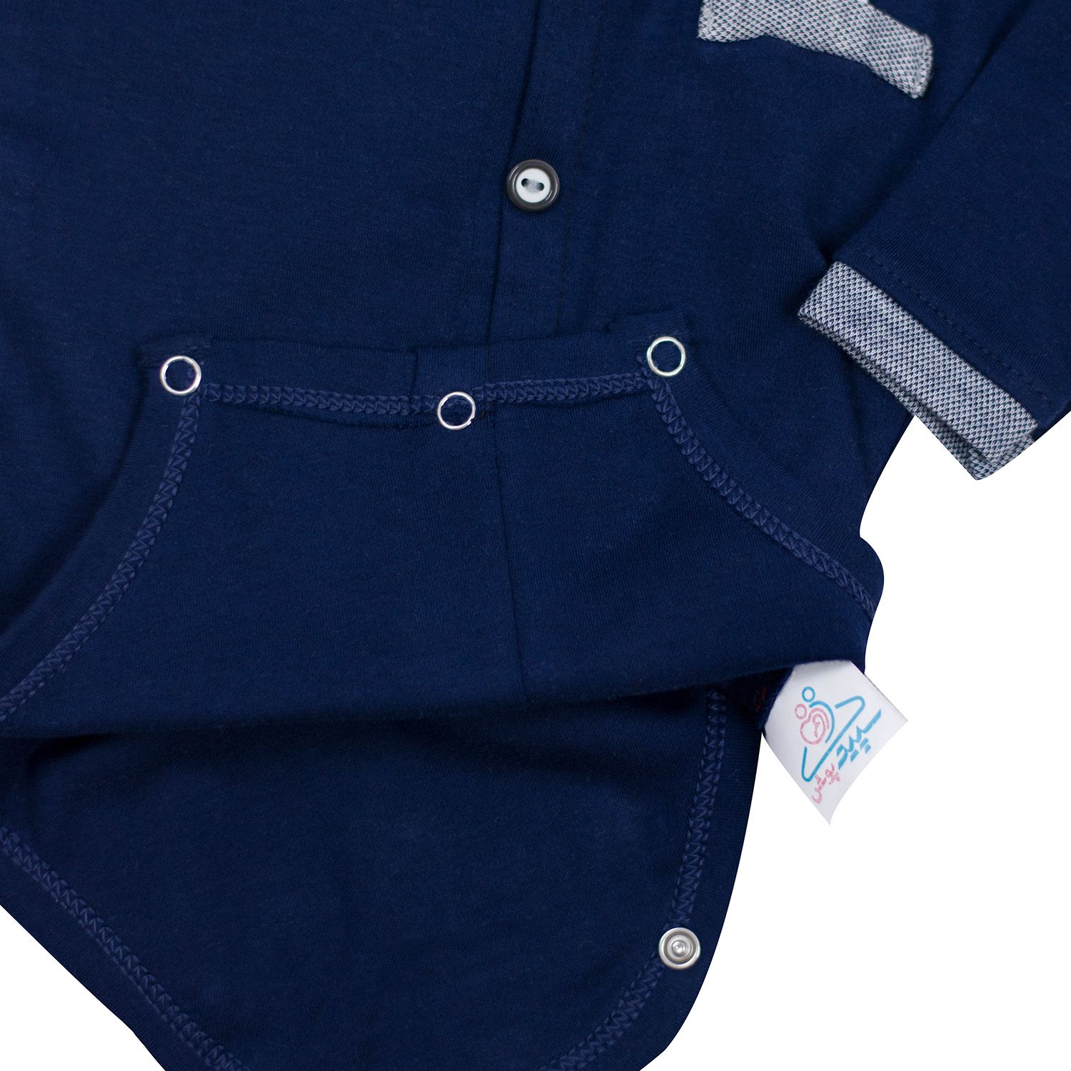 ست بادی آستین بلند و شلوار نوزادی سپیدپوش مدل پاپیون کد 50115 - - 7