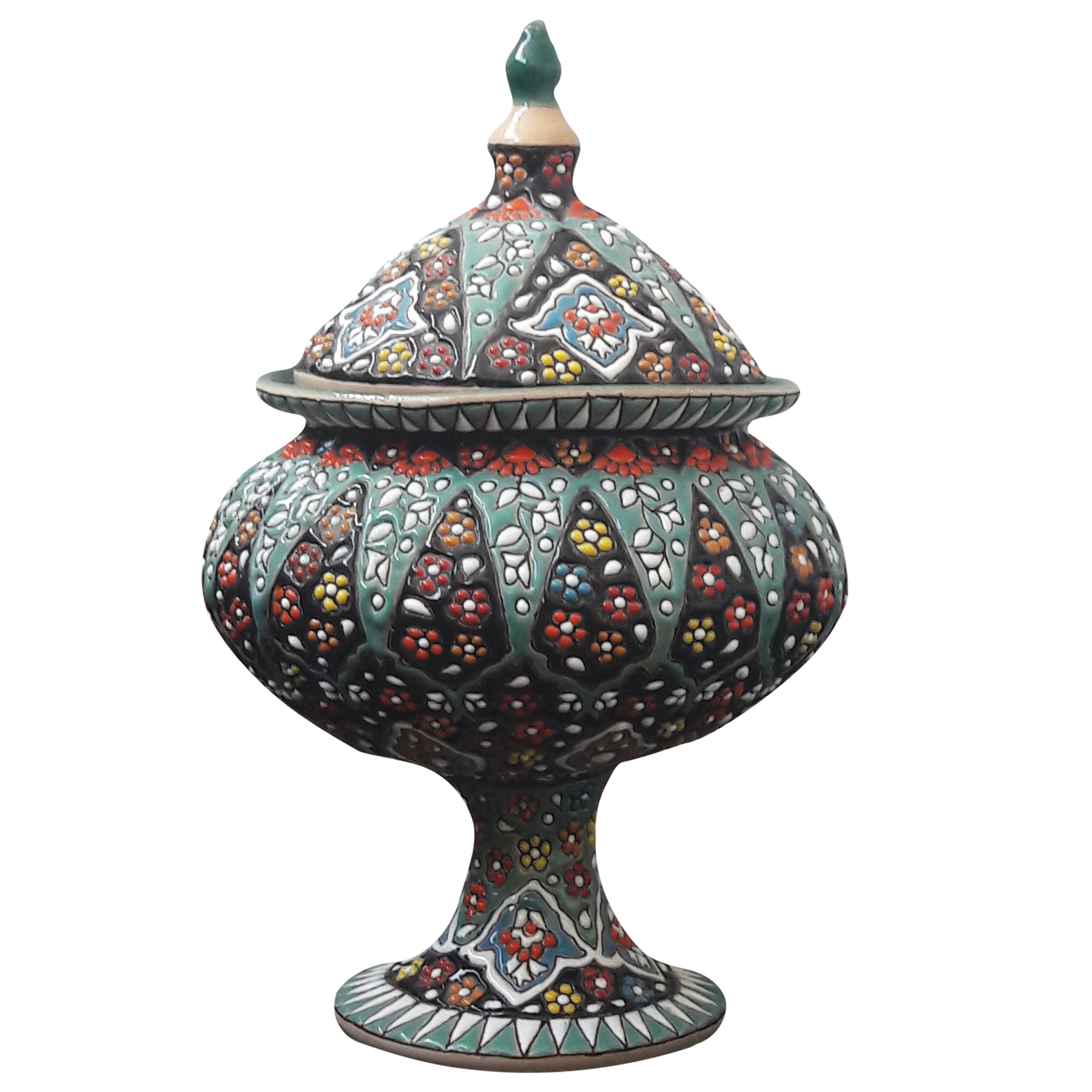 شکلات خوری مینا کاری سفالی کد 0066