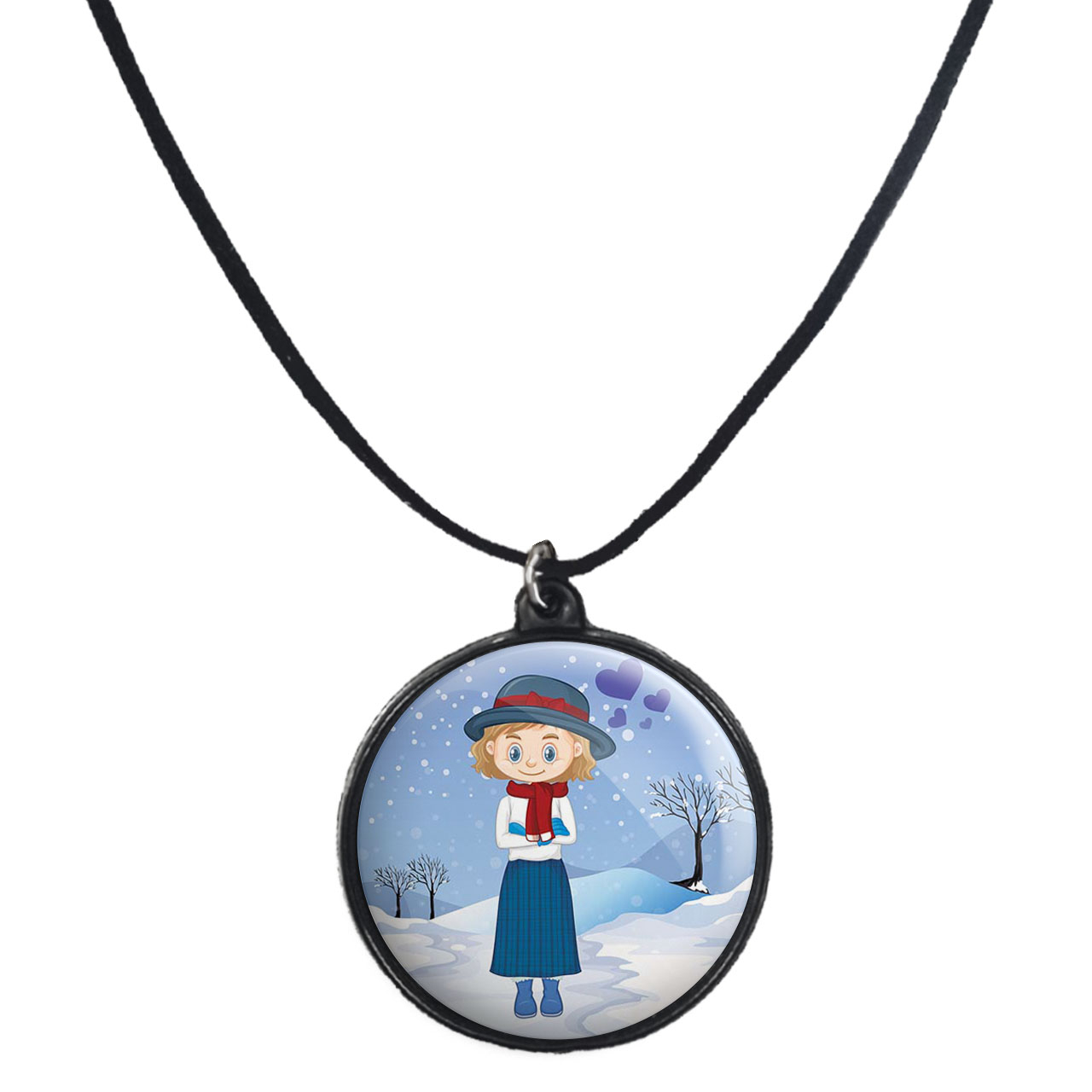 گردنبند پرمانه طرح دخترونه کد pmb.4982 مدل دو طرفه