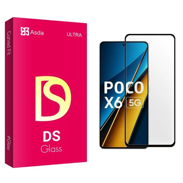 محافظ صفحه نمایش شیشه ای آسدا مدل DS مناسب برای گوشی موبایل شیائومی Poco X6