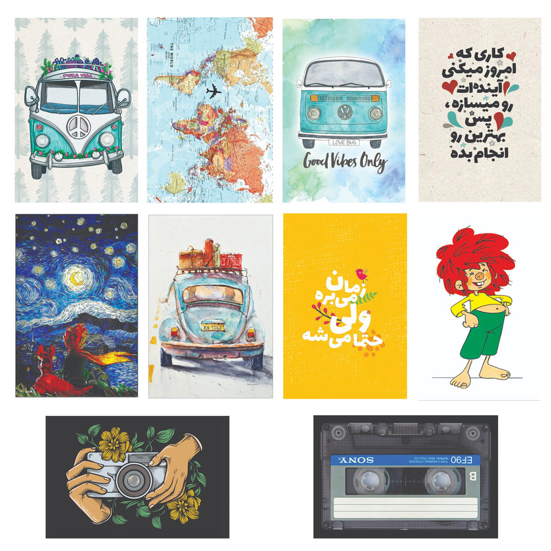 استیکر کارت مدل ST-010 مجموعه 10 عددی