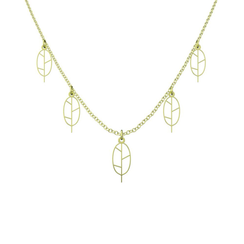 گردنبند طلا 18 عیار زنانه مدوپد مدل برگ کد RNA15865