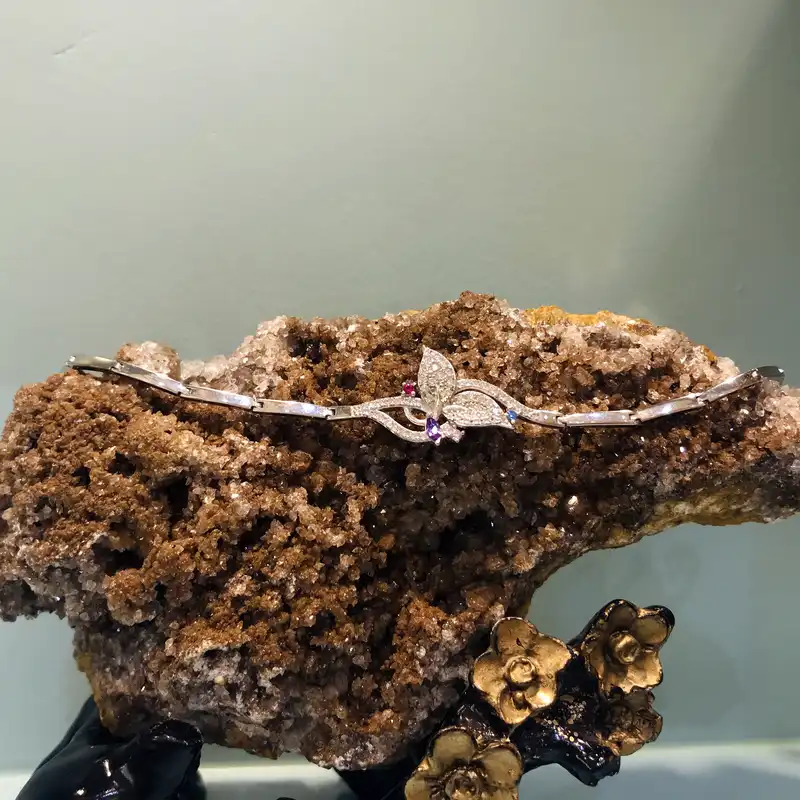 نیم ست نقره زنانه مدل سوپر لوکس جواهری با نگین اتریشی 23-322