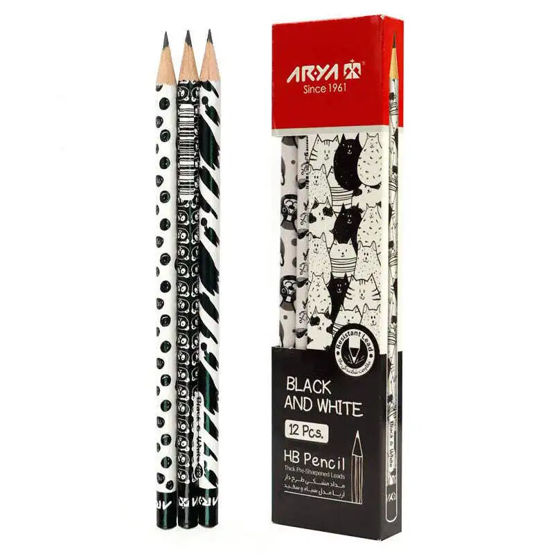 مداد مشکی آریا مدل 3049 بسته 12 عددی