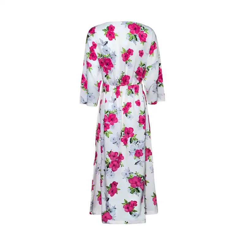 پیراهن زنانه افراتین مدل کمر کش آستین سه ربع کد 9587