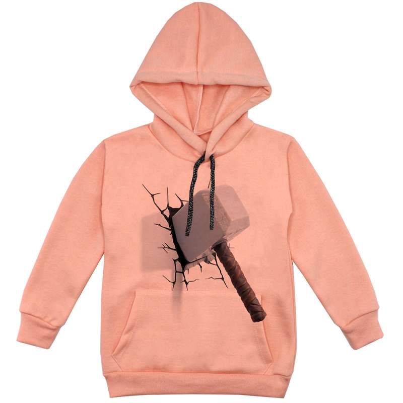 هودی پسرانه مدل پتک F90 رنگ گلبهی