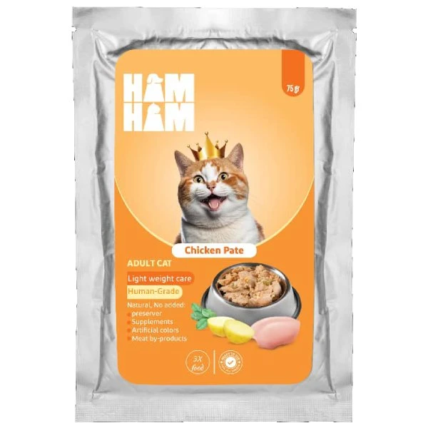 غذای گربه هام هام مدل مرغ پوره ای 75 گرم