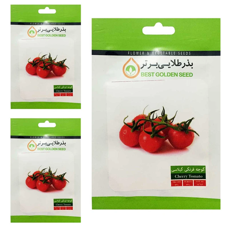 بذر گوجه گیلاسی قرمز بذر طلایی برتر کد BTB-77 مجموعه 3 عددی