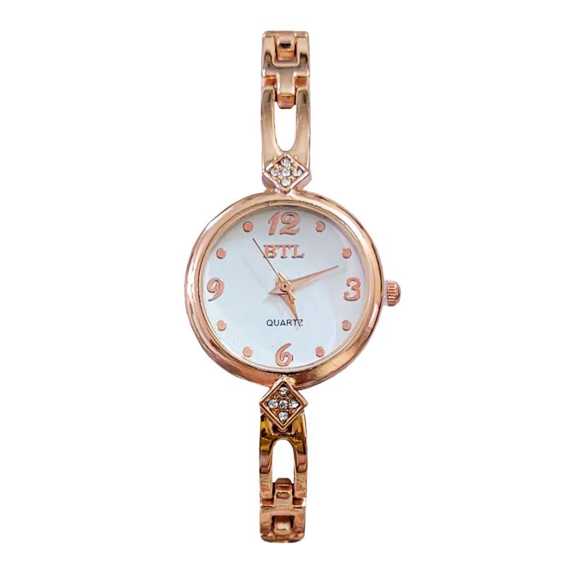 ساعت مچی عقربه ای دخترانه مدل نگین دار کد 02 ساعت مچی عقربه ای دخترانه مدل نگین دار کد 02