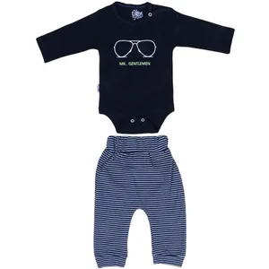 ست بادی آستین بلند و شلوار نوزادی مدل cab341p
