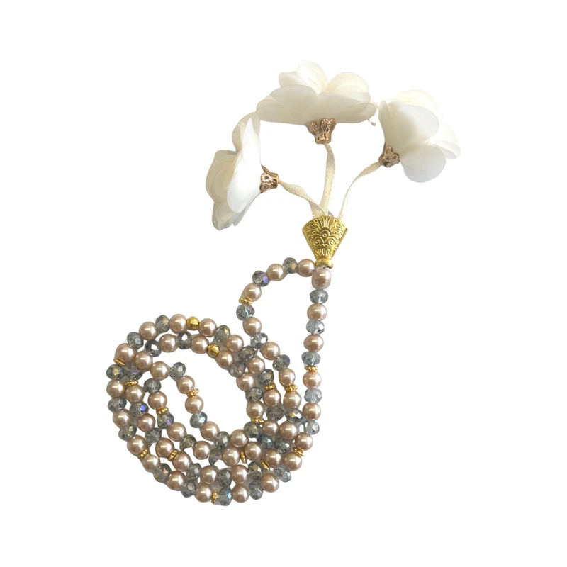 تسبیح مدل عروس و داماد طرح گل برجسته